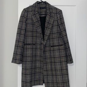 Zara Plaid Wool Coat - Size Medium